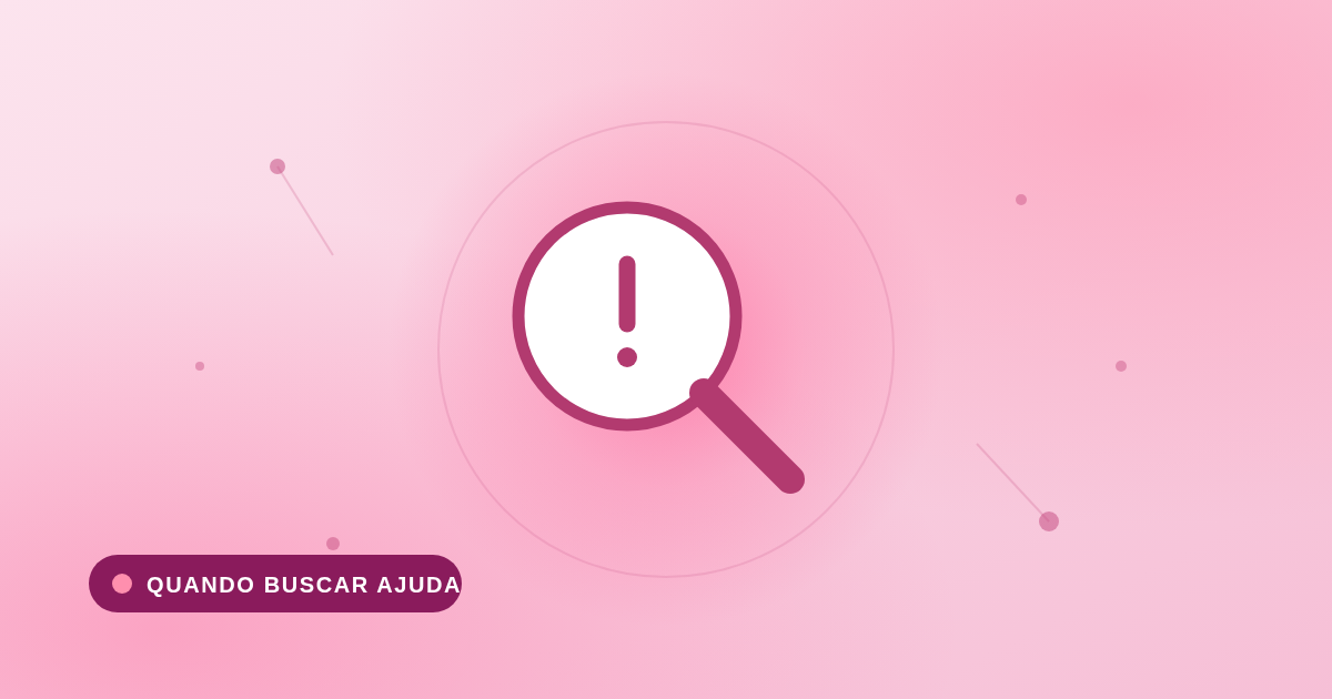 Ilustração de uma lupa com sinal de alerta