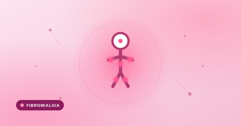 Ilustração de uma figura humana com pontos de dor