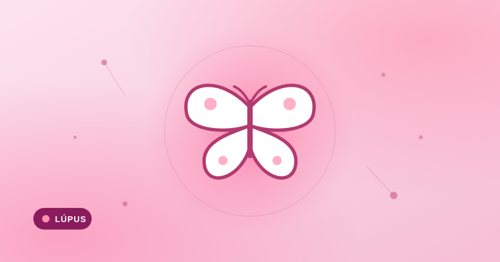 Ilustração de uma borboleta, símbolo do lúpus